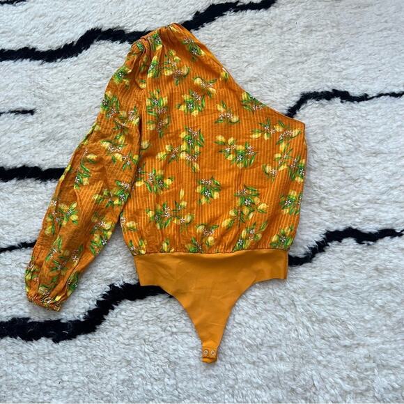 Cami NYC Lenore Lemon Print Orange Bodysuit - Picture 3 of 8